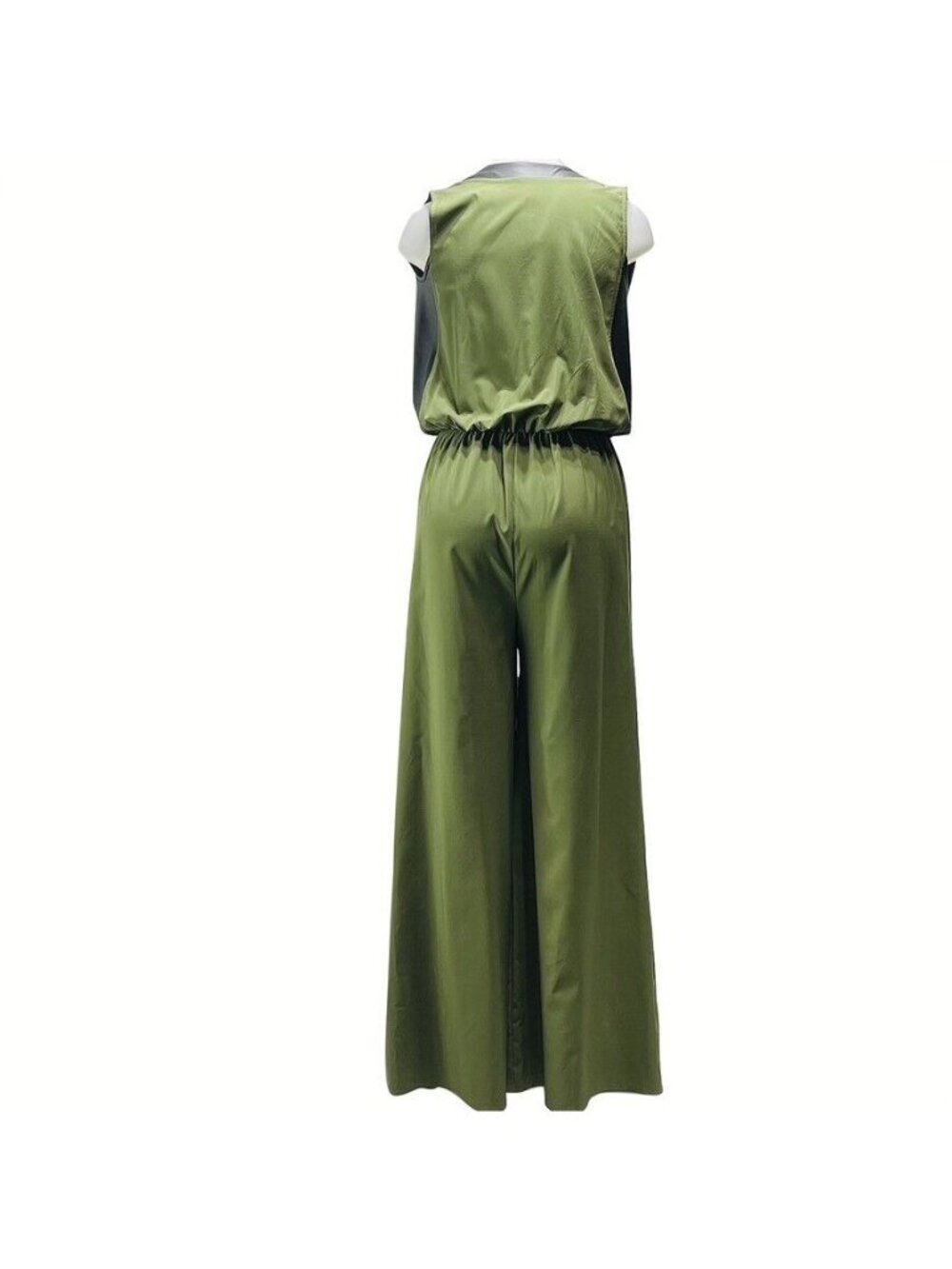SAVANNAH RAE Sleeveless Olive & Black Jumpsuit With V-Neck - Picture 2 of 13